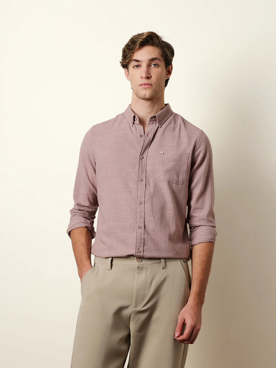 Men Solid Casual Full-Sleeve Shirt - Image 3
