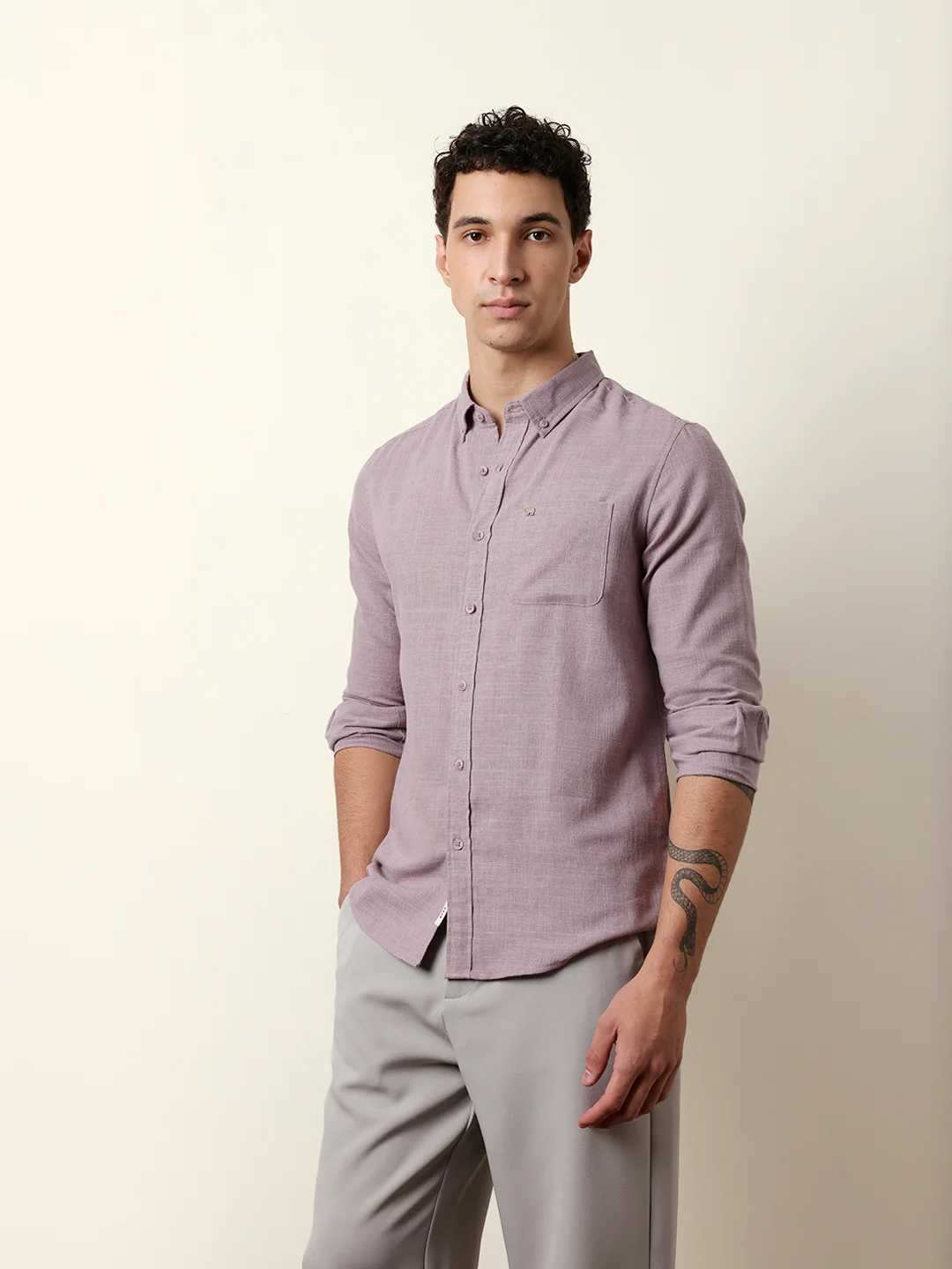 Men Solid Casual Full-Sleeve Shirt - Image 4