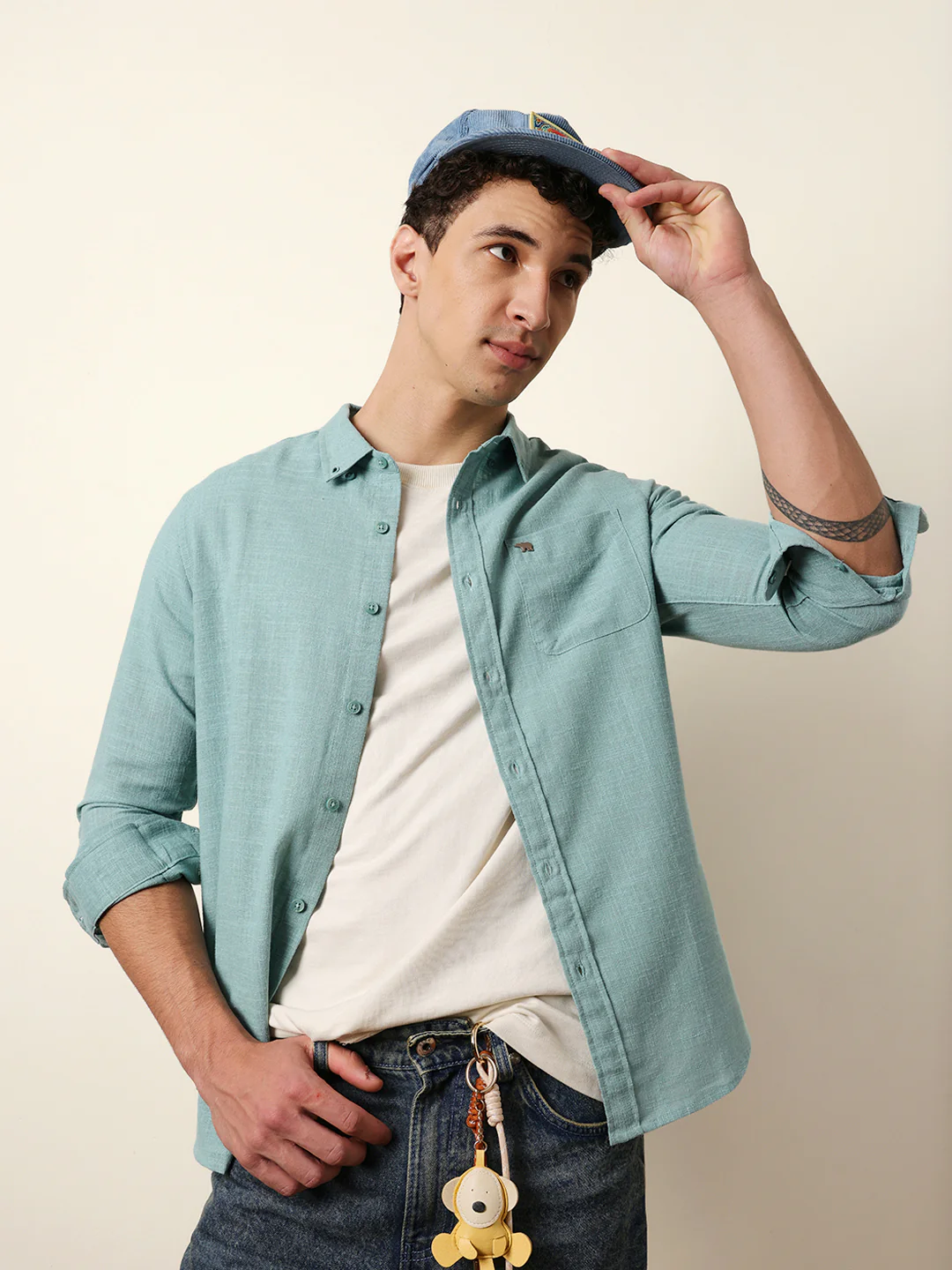 Men Solid Casual Full-Sleeve Shirt - Image 2
