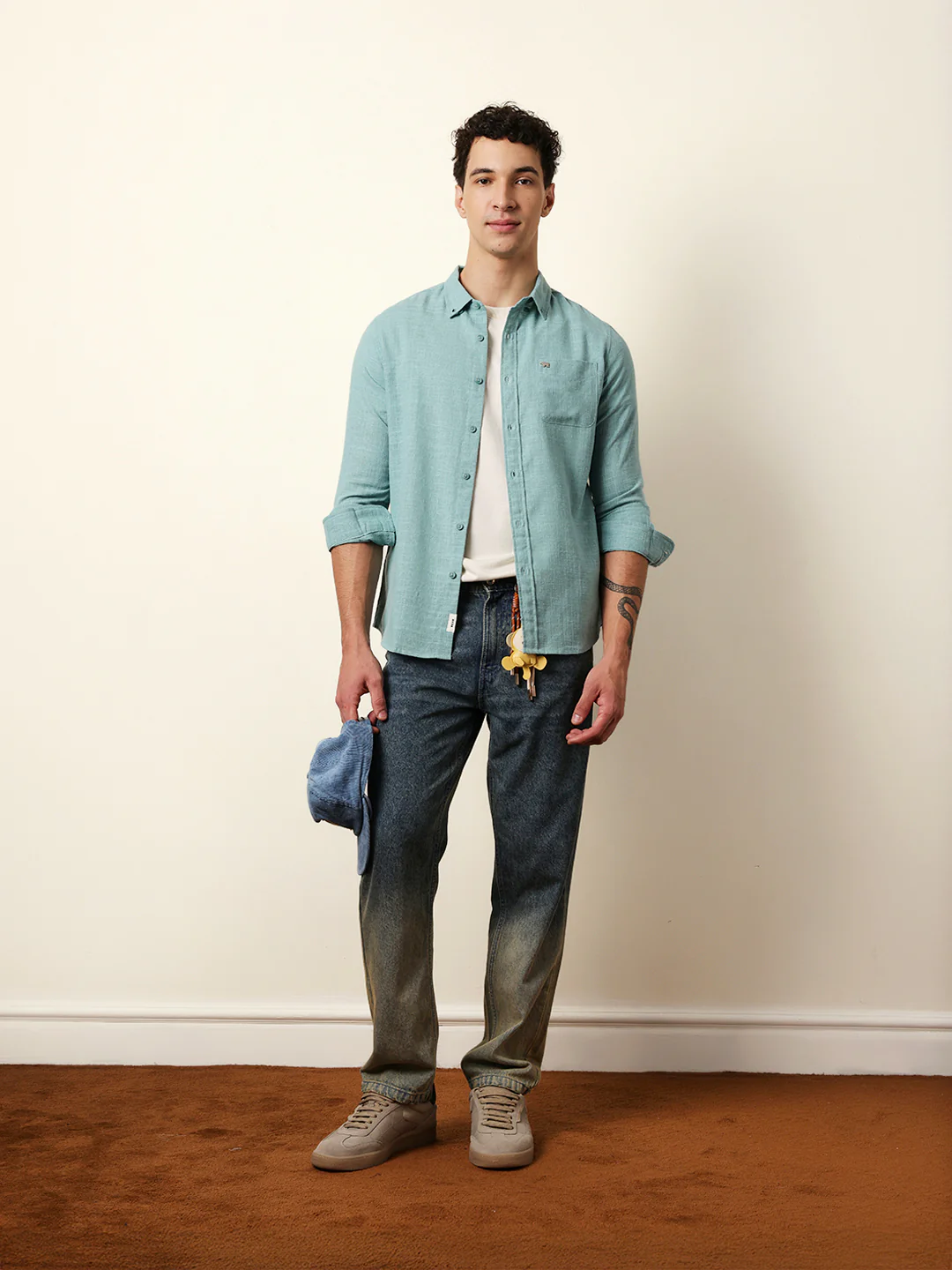Men Solid Casual Full-Sleeve Shirt - Image 3