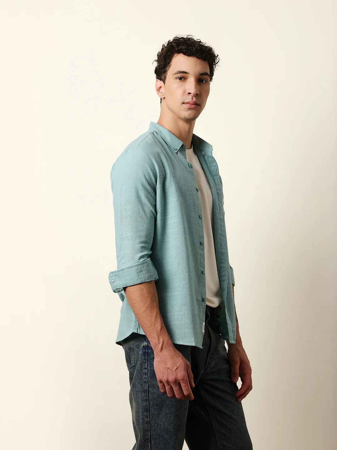 Men Solid Casual Full-Sleeve Shirt - Image 6