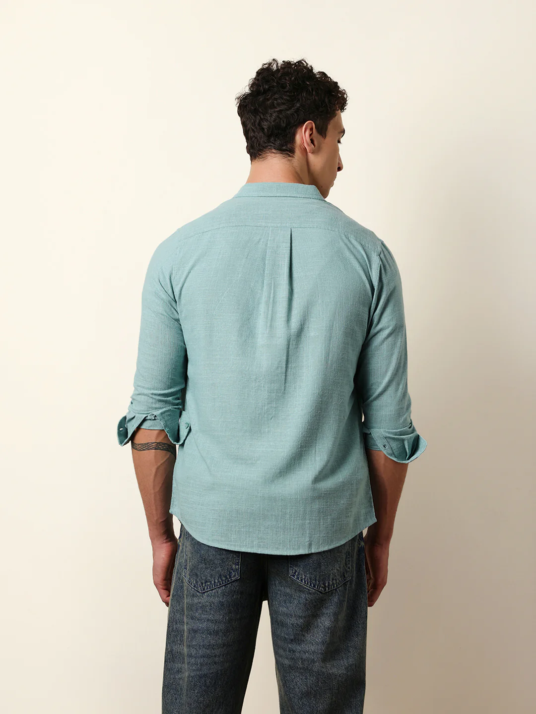 Men Solid Casual Full-Sleeve Shirt - Image 8