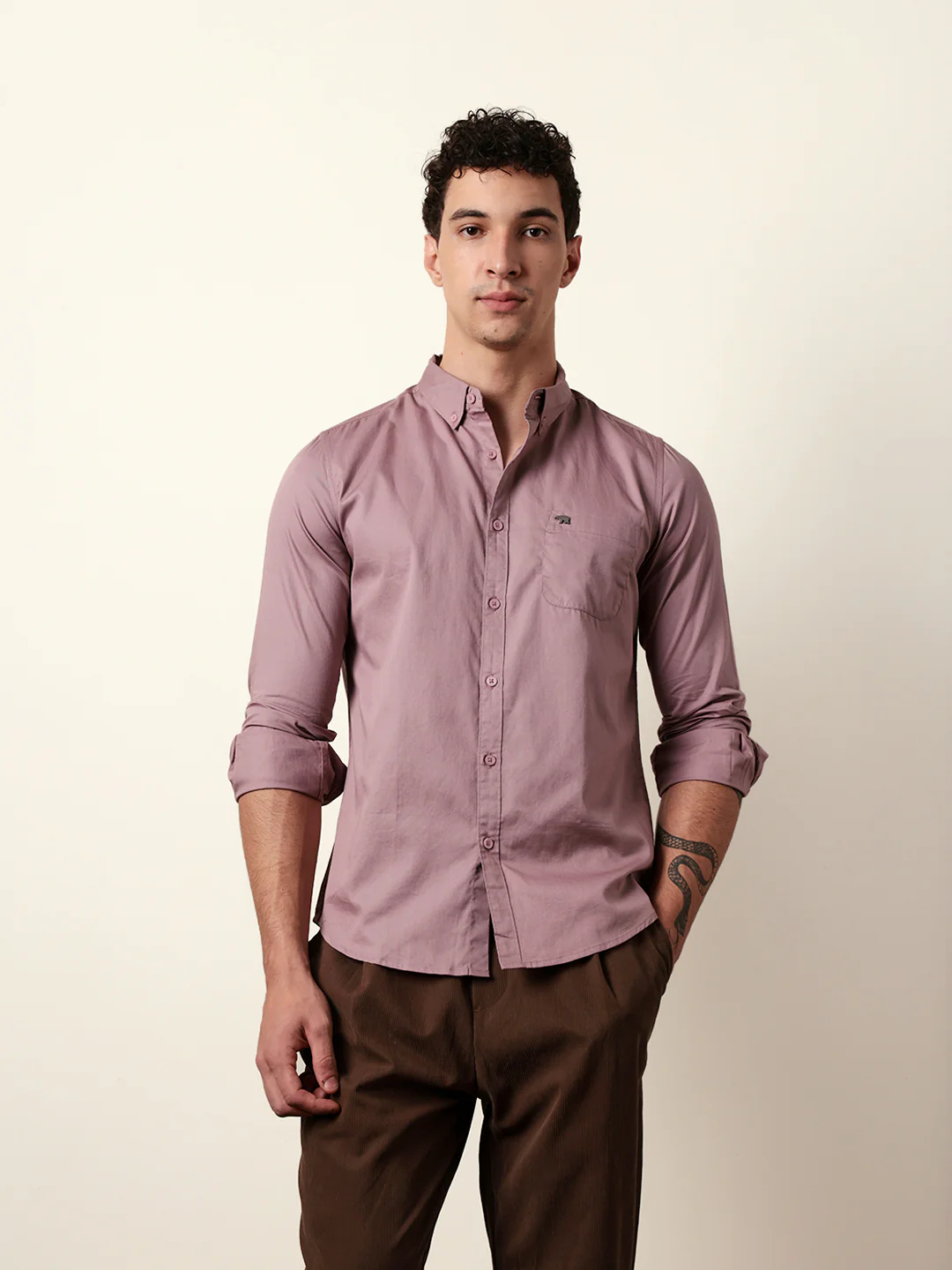 Men Solid Casual Full-Sleeve Shirt - Image 3