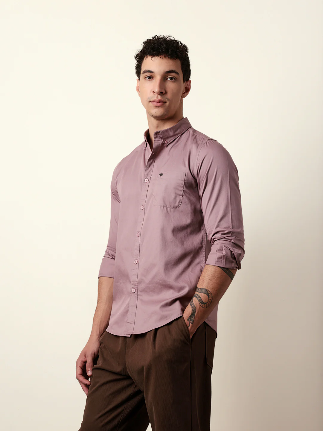 Men Solid Casual Full-Sleeve Shirt - Image 4