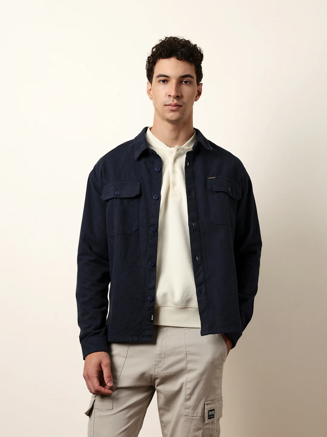 Men Solid Casual Full-Sleeve Shirt - Image 3