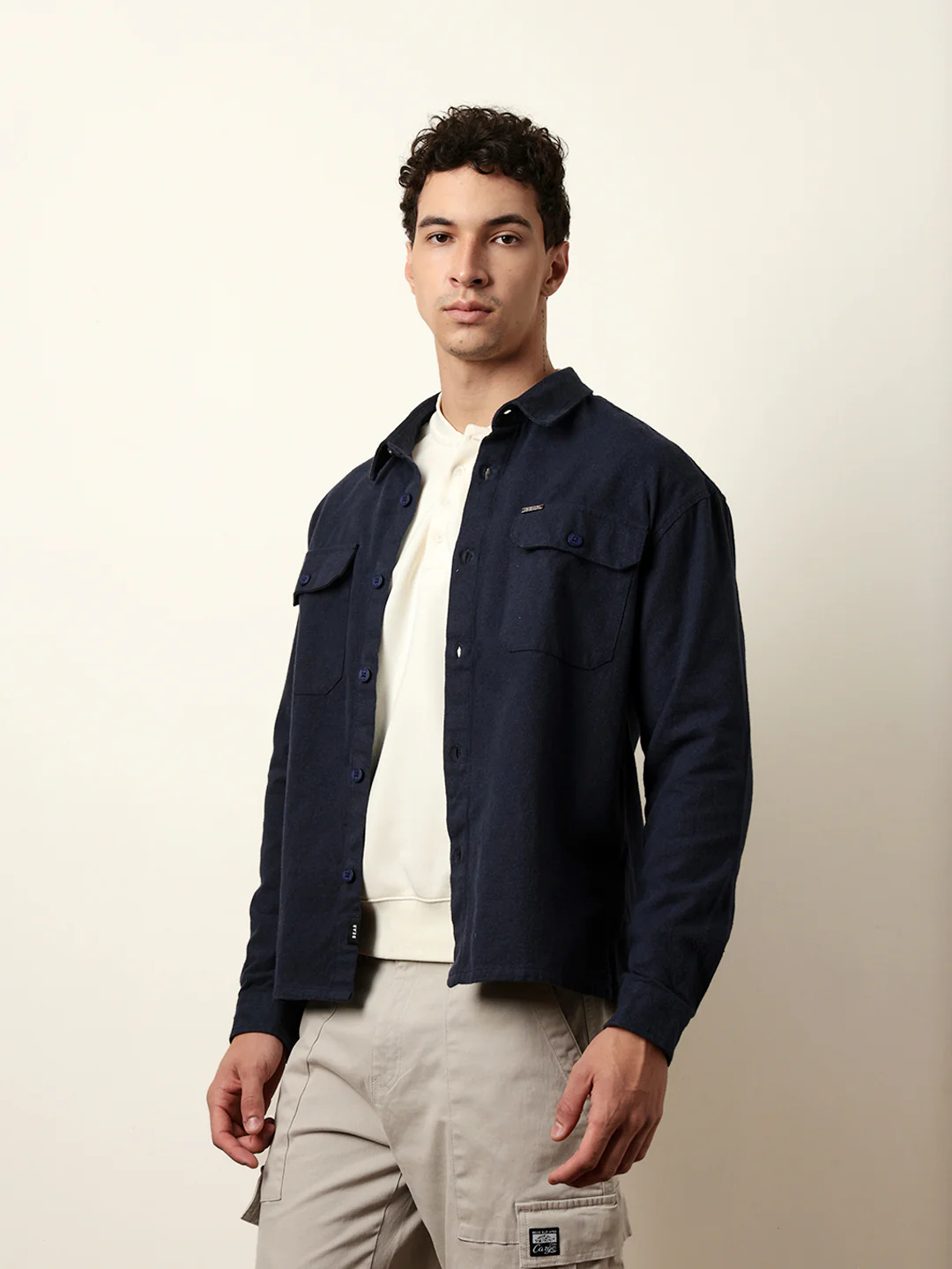 Men Solid Casual Full-Sleeve Shirt - Image 4