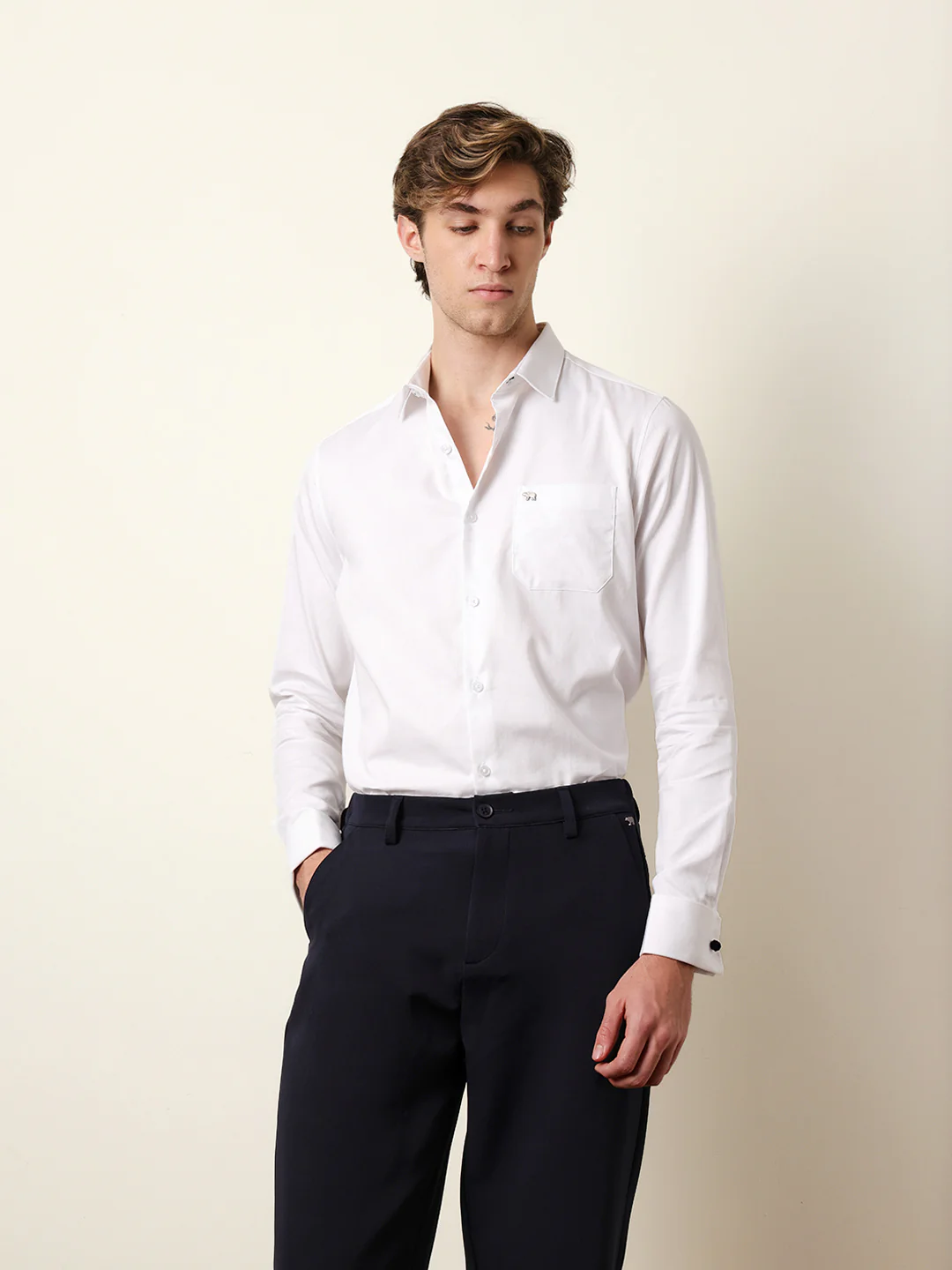 Men Solid Casual Full-Sleeve Shirt - Image 3