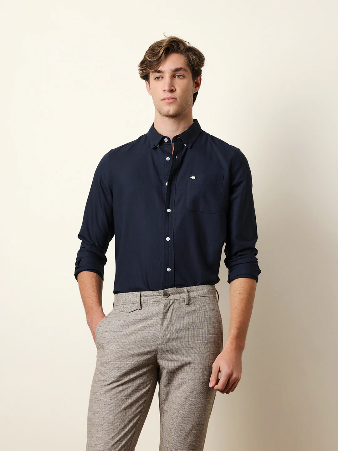 Men Solid Casual Full-Sleeve Shirt - Image 3