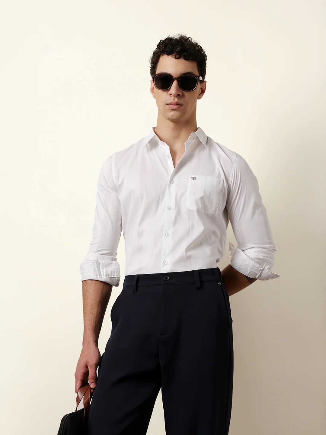 Men Solid Casual Full-Sleeve Shirt