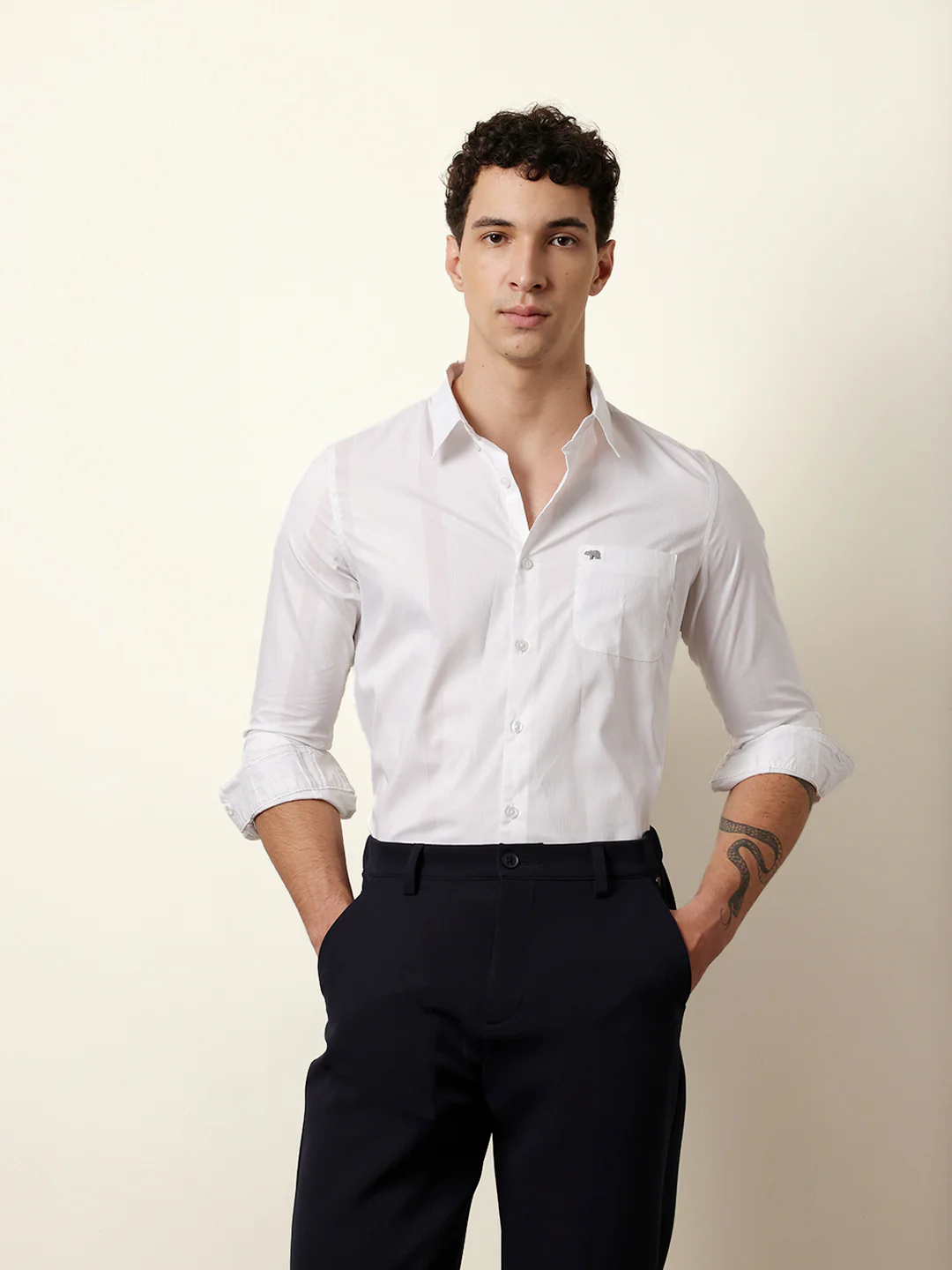 Men Solid Casual Full-Sleeve Shirt - Image 3