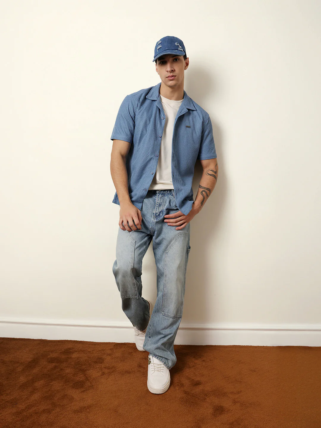 Men Solid Casual Half-Sleeve Shirt - Image 2