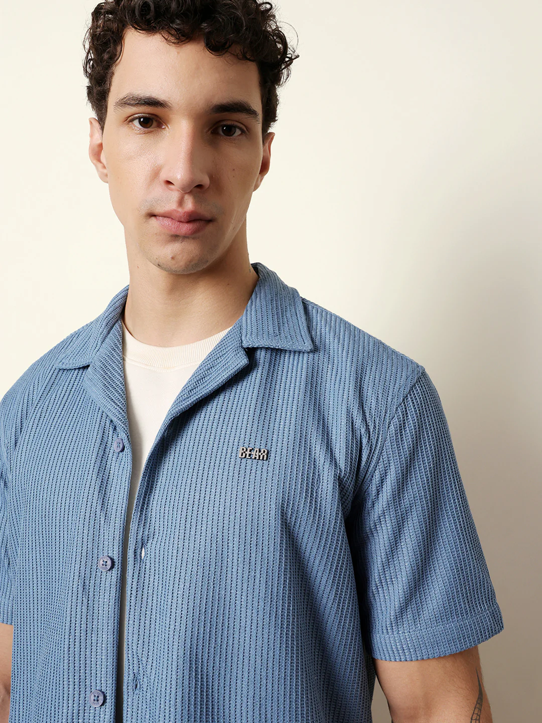 Men Solid Casual Half-Sleeve Shirt - Image 6