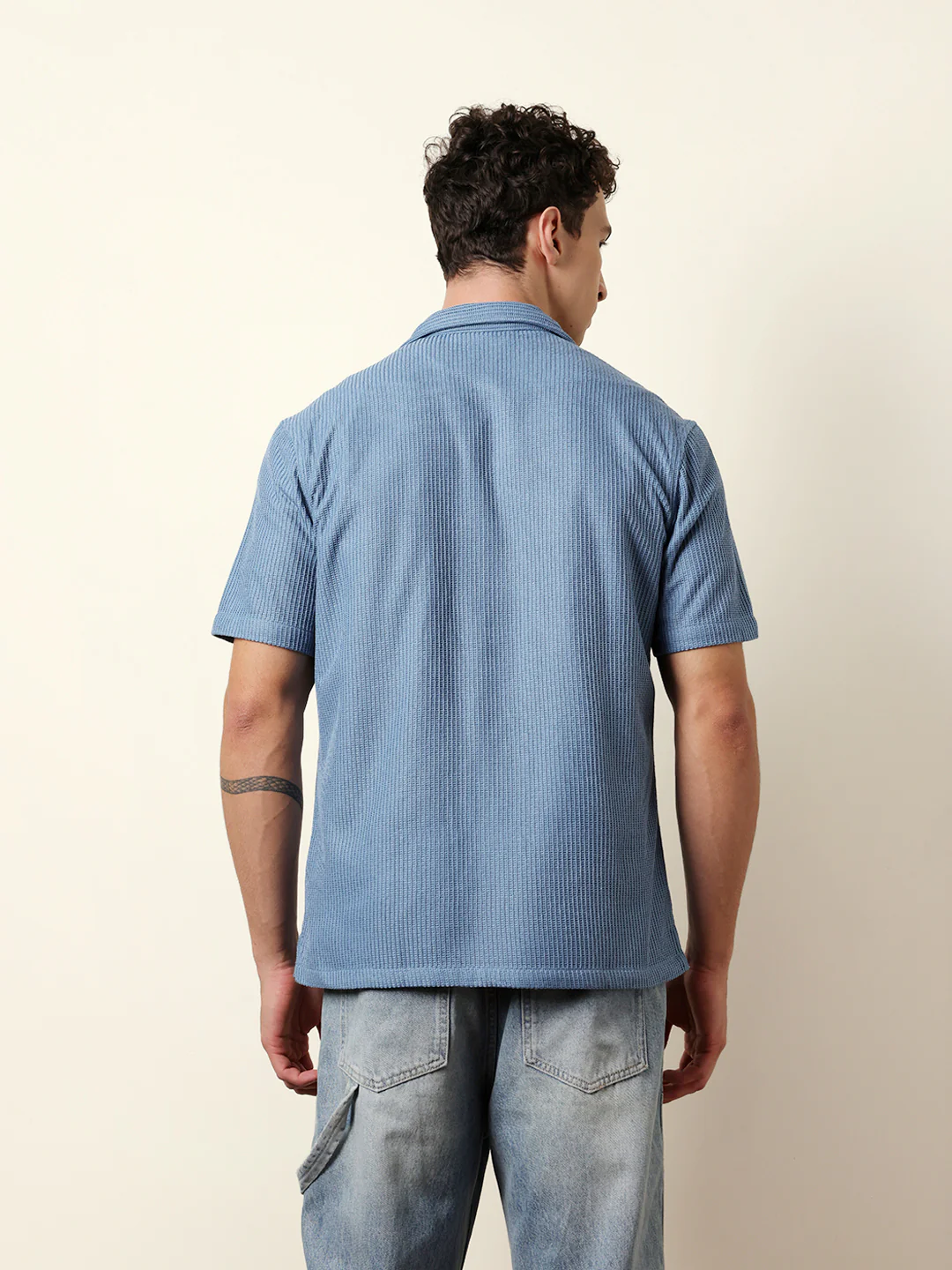 Men Solid Casual Half-Sleeve Shirt - Image 7