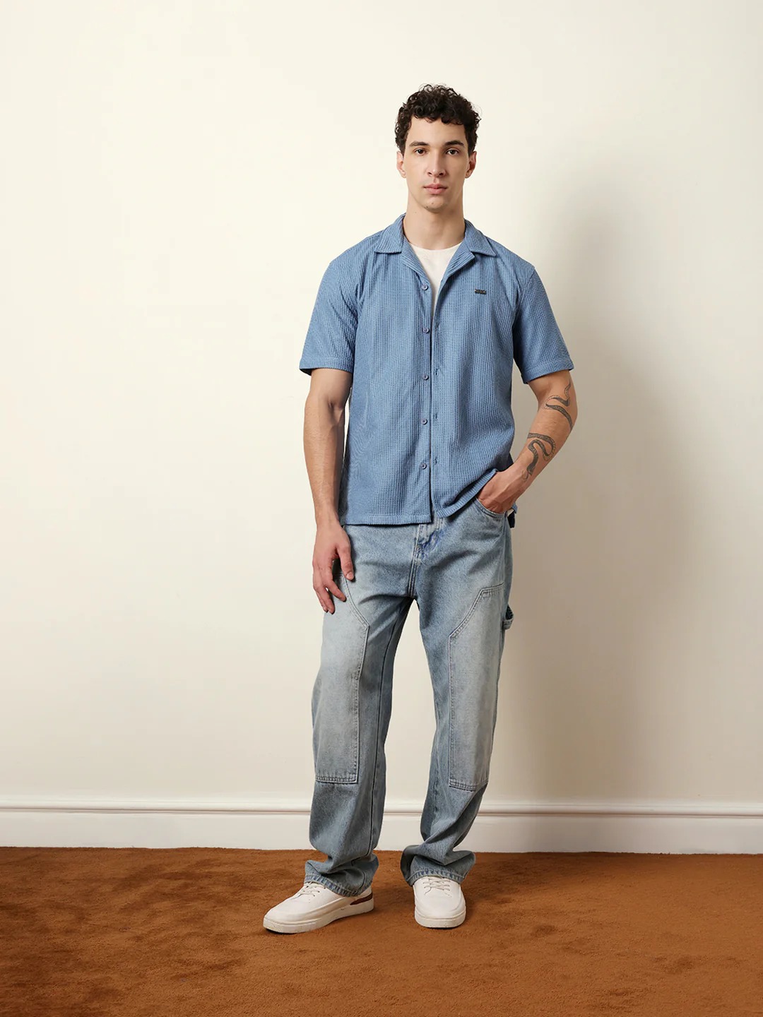 Men Solid Casual Half-Sleeve Shirt - Image 8