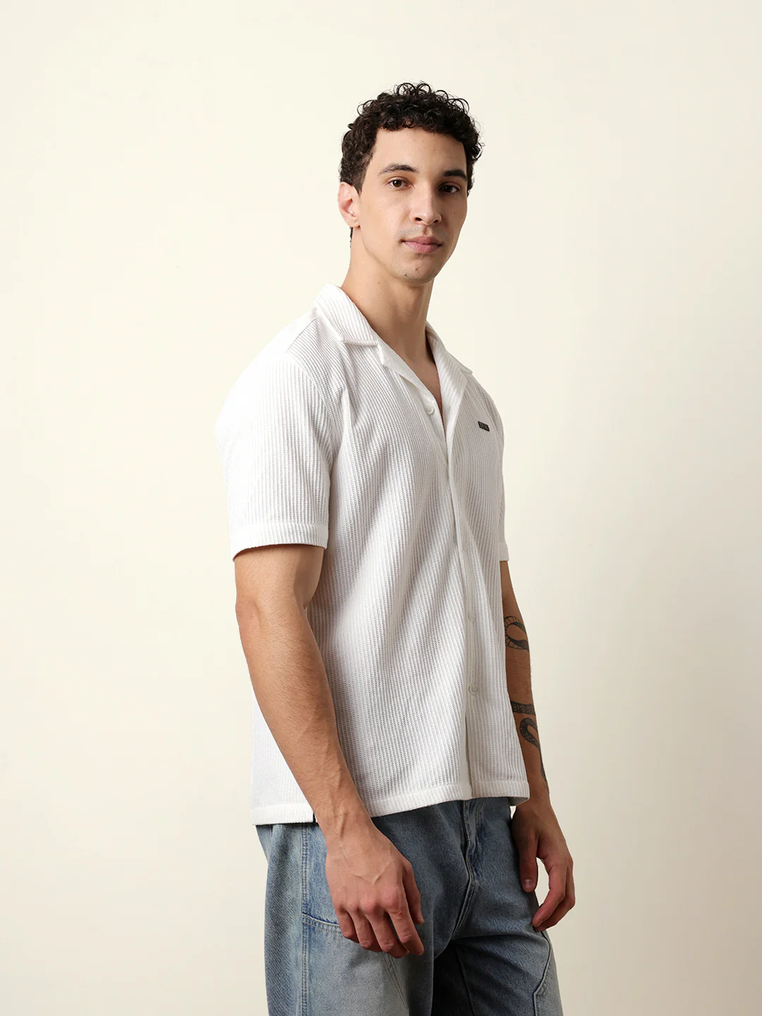 Men Solid Casual Half-Sleeve Shirt - Image 6