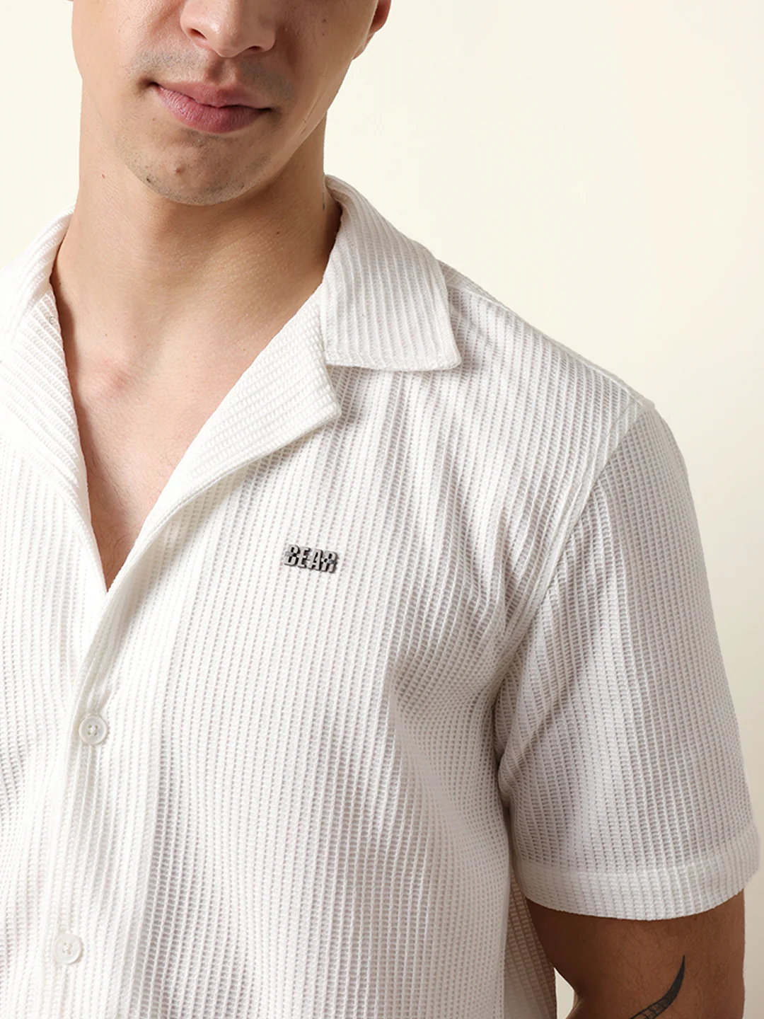 Men Solid Casual Half-Sleeve Shirt - Image 7