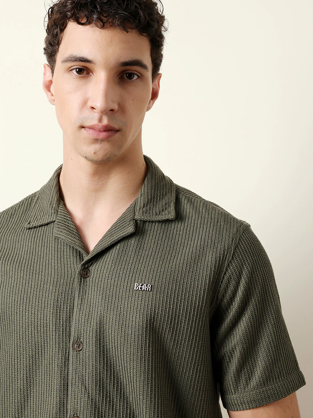 Men Solid Casual Half-Sleeve Shirt - Image 5