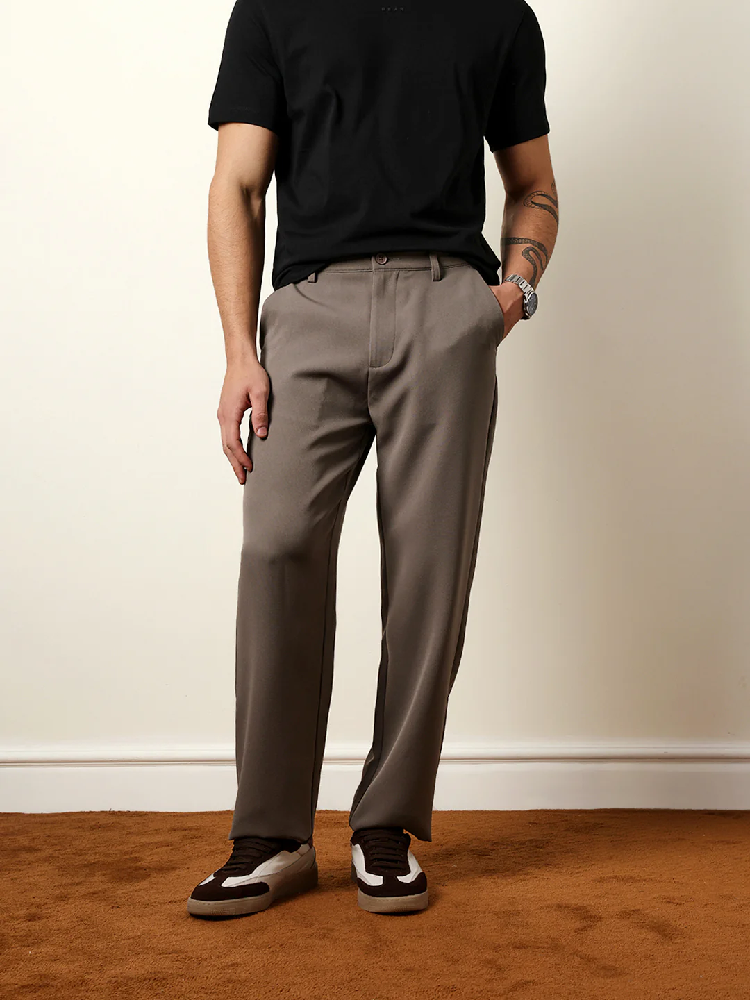 Men Solid Casual Trouser - Image 3