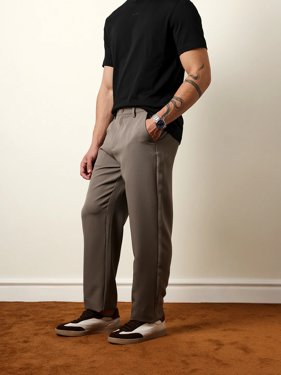 Men Solid Casual Trouser - Image 4
