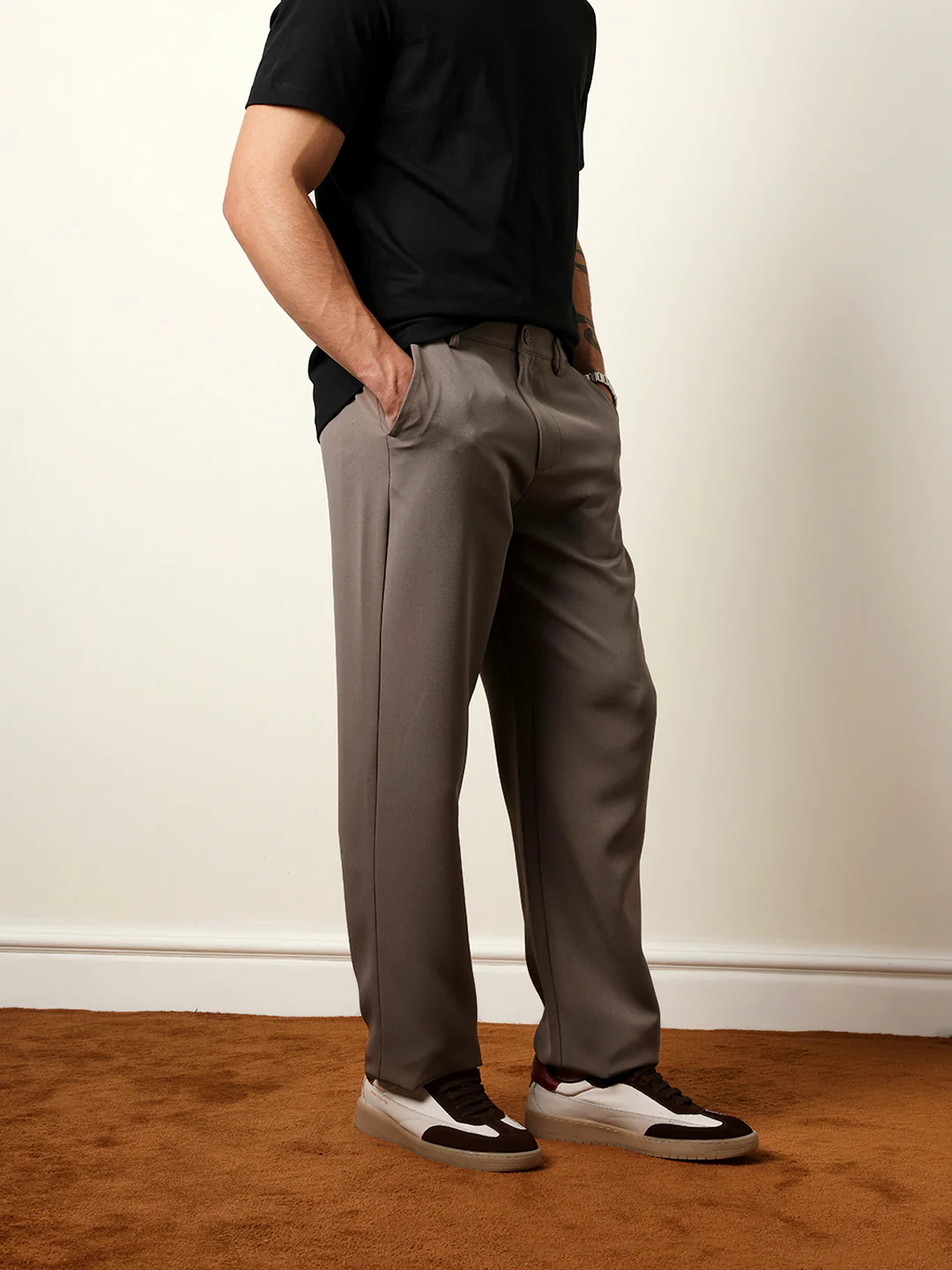 Men Solid Casual Trouser - Image 5