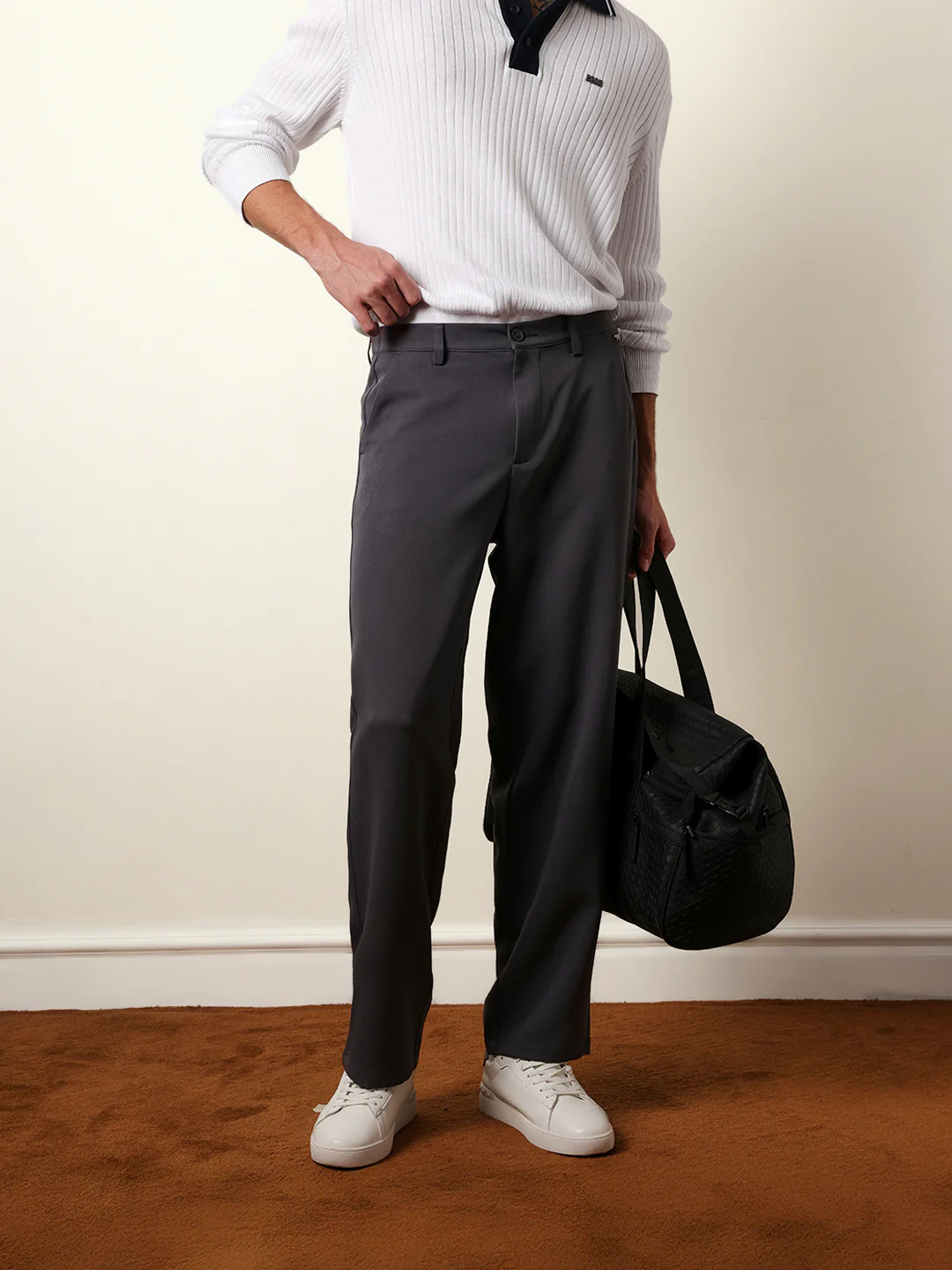 Men Solid Casual Trouser
