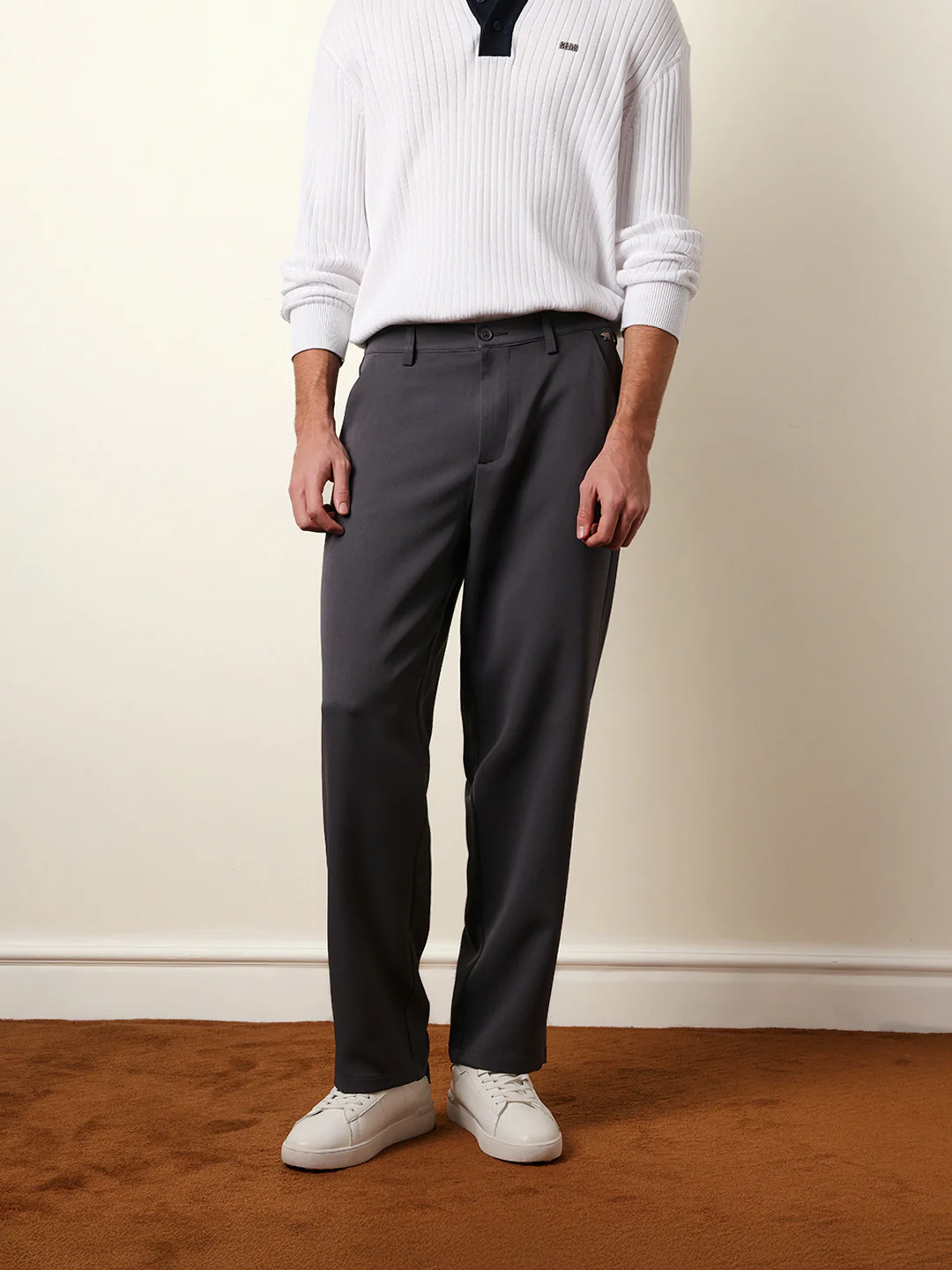 Men Solid Casual Trouser - Image 3