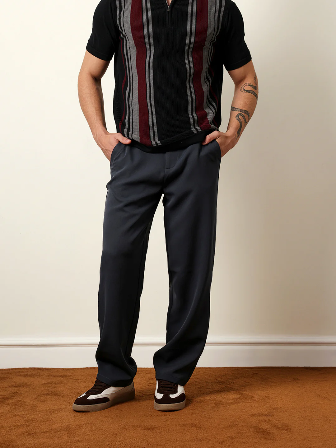 Men Solid Casual Trouser - Image 3