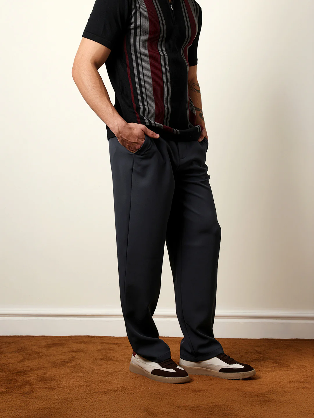 Men Solid Casual Trouser - Image 5