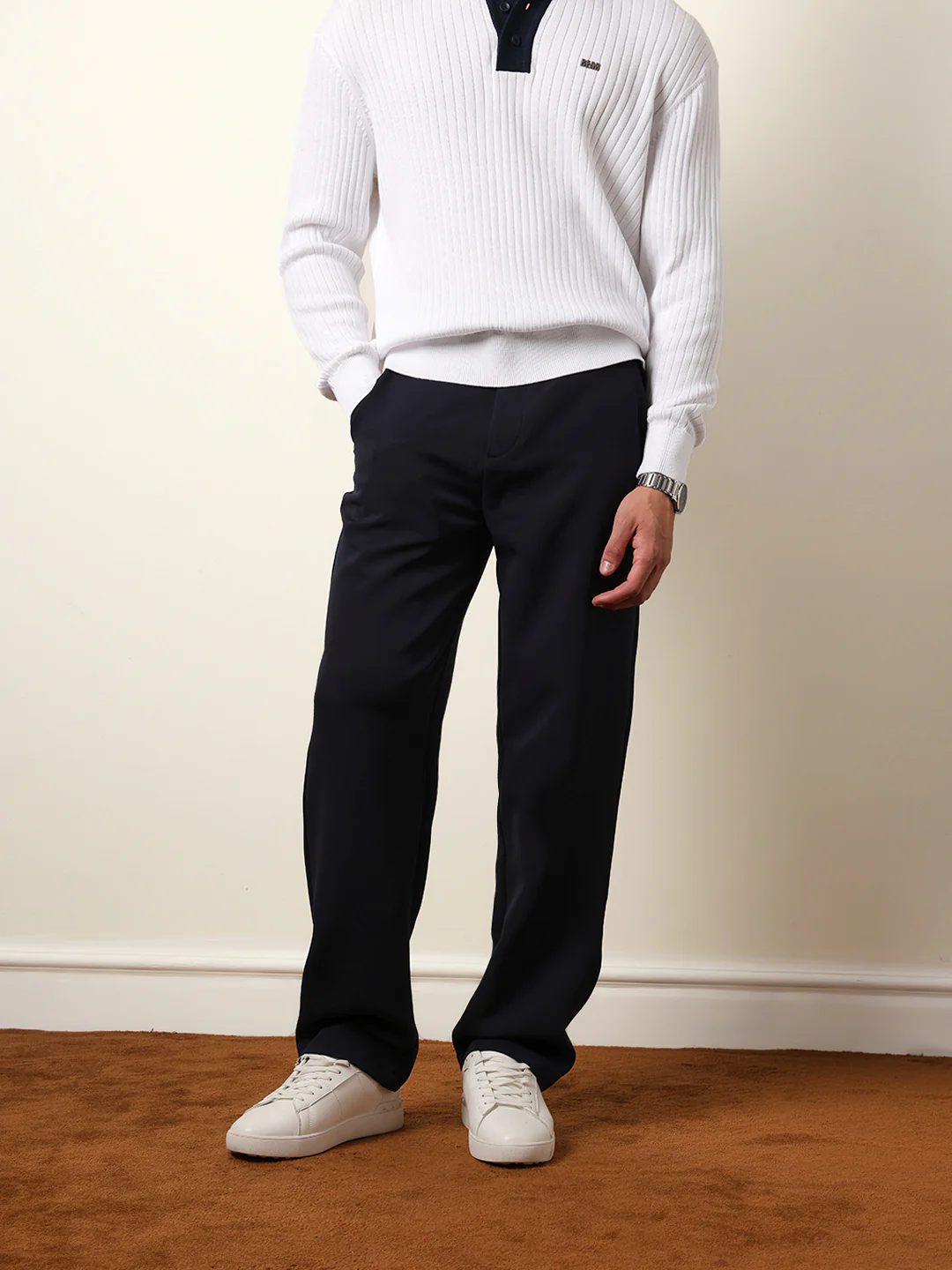 Men Solid Casual Trouser - Image 3