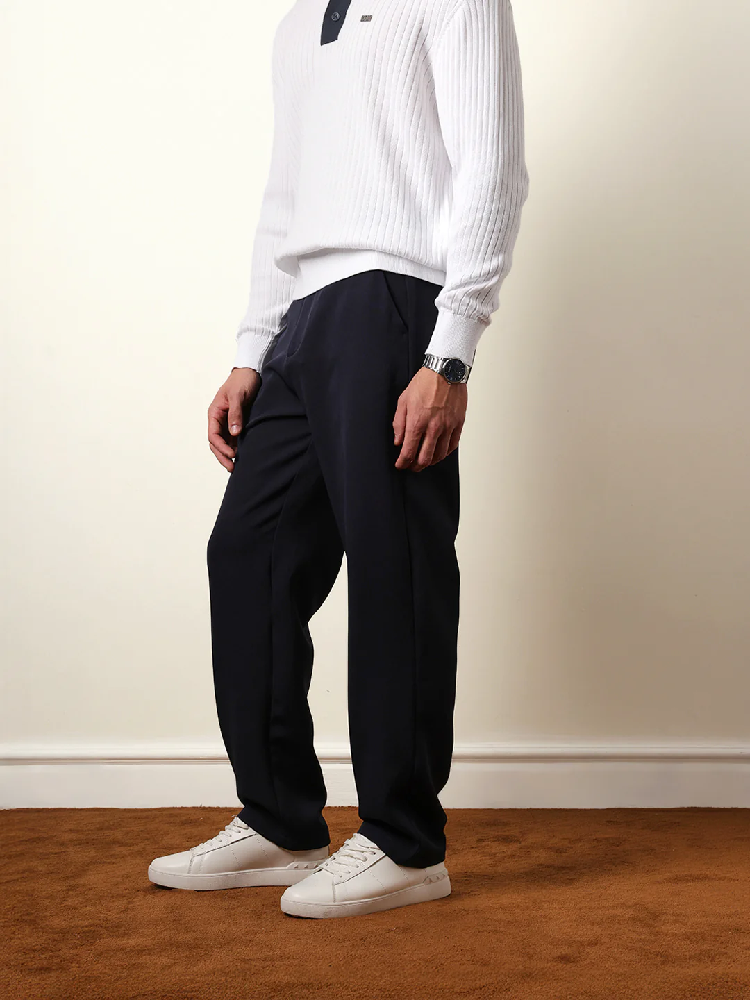 Men Solid Casual Trouser - Image 4