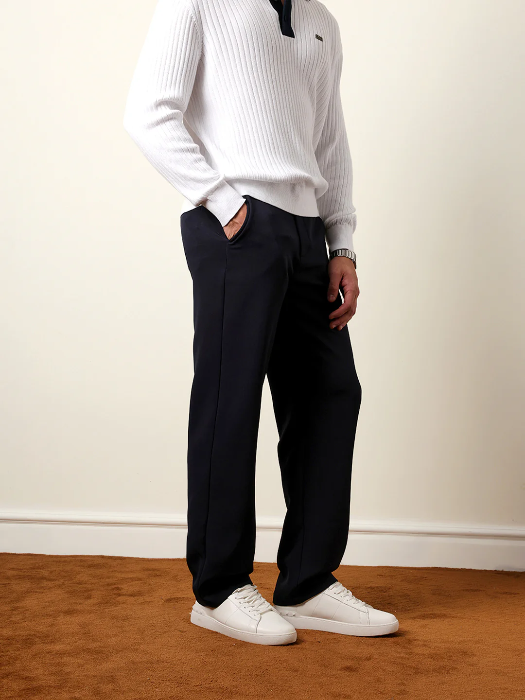 Men Solid Casual Trouser - Image 5
