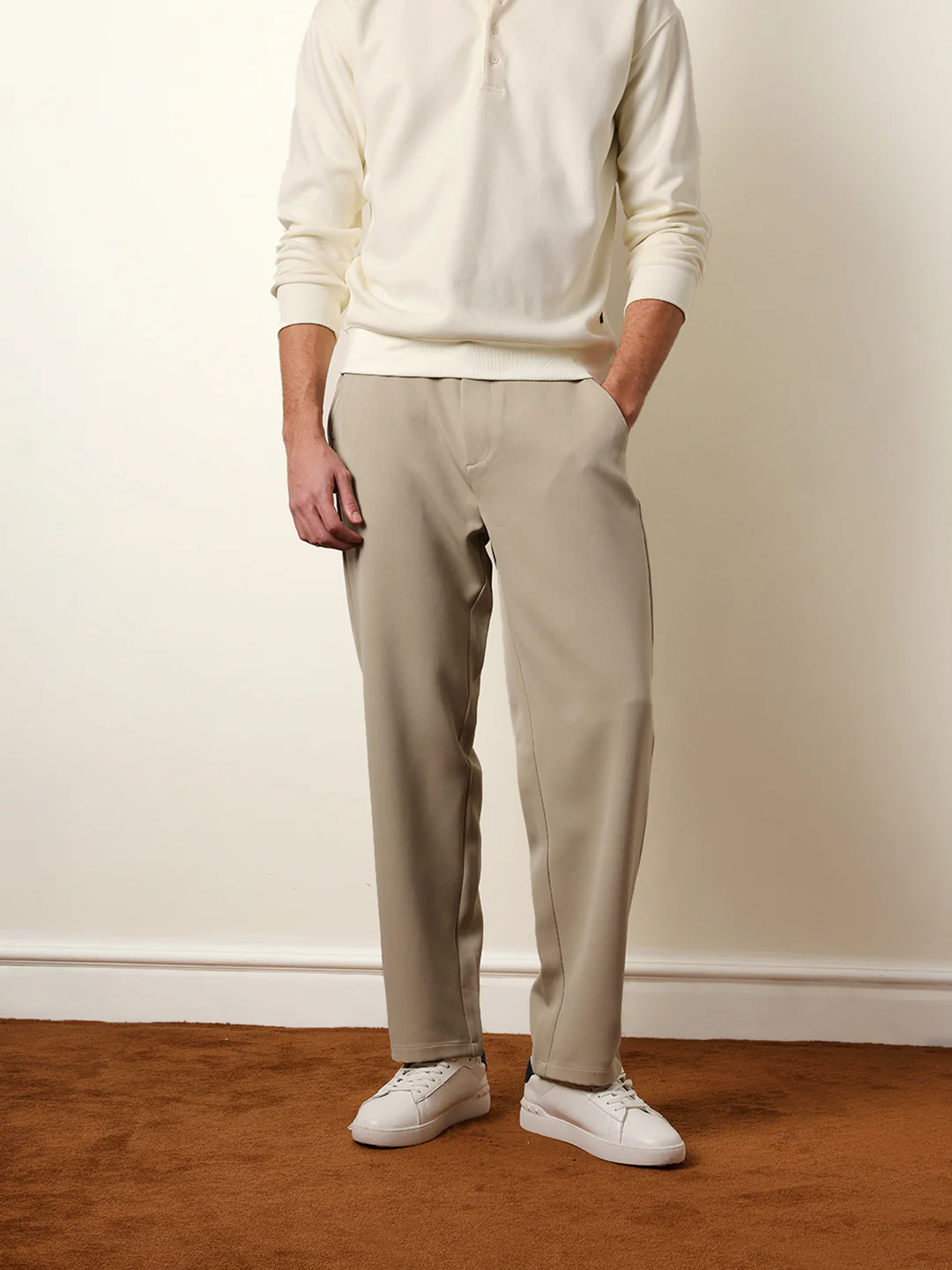 Men Solid Casual Trouser - Image 3
