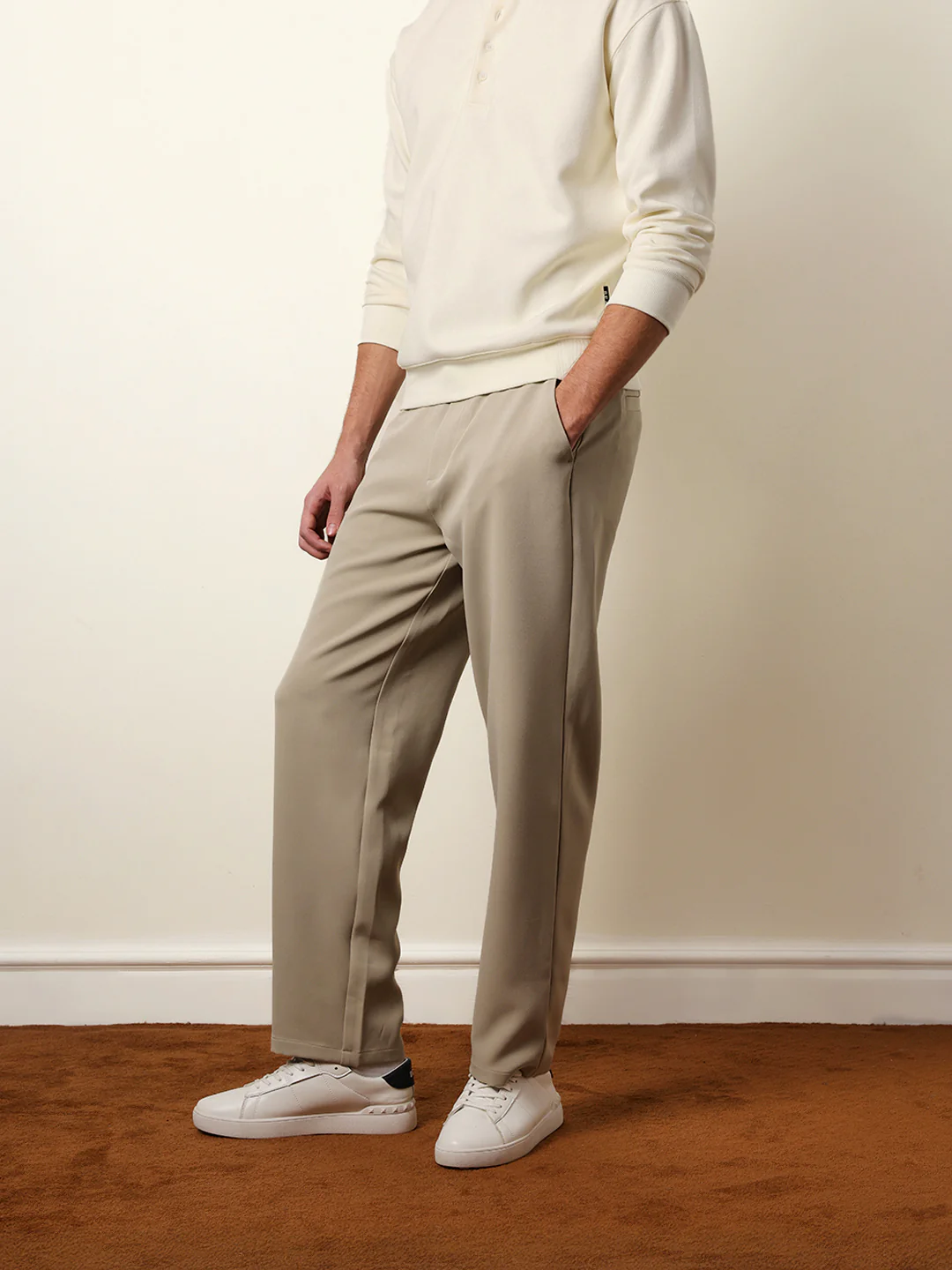Men Solid Casual Trouser - Image 4