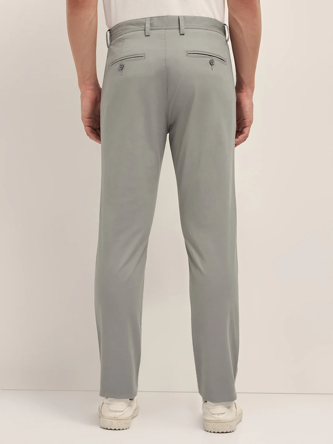 Men Solid Cotton Casual Trouser - Image 2
