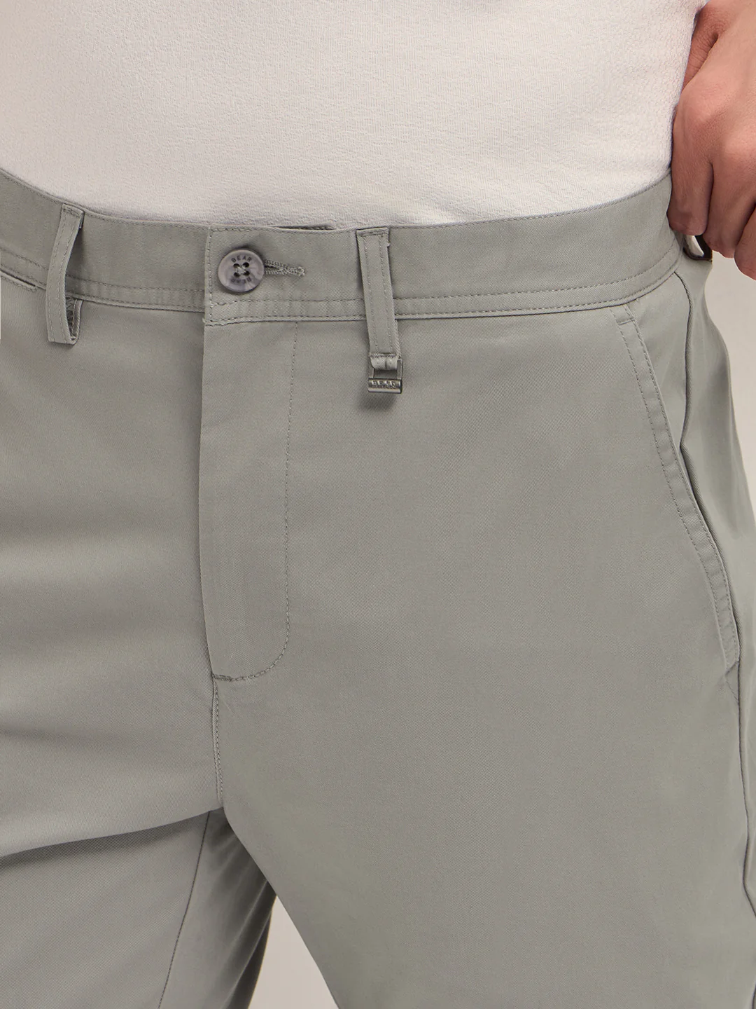 Men Solid Cotton Casual Trouser - Image 5