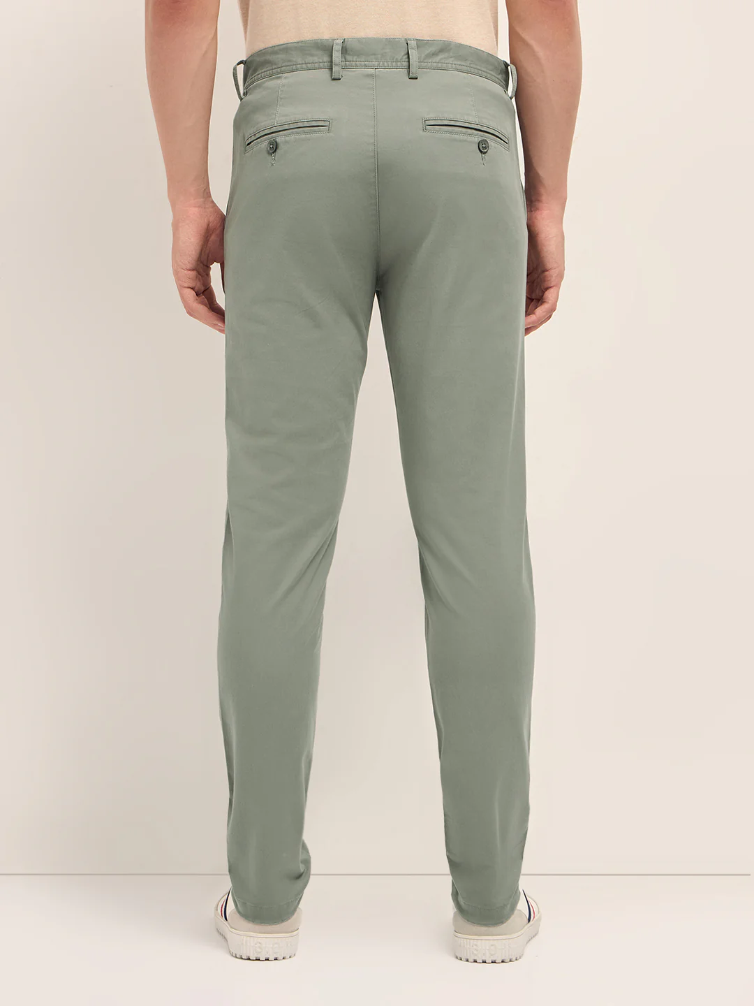 Men Solid Cotton Casual Trouser - Image 2
