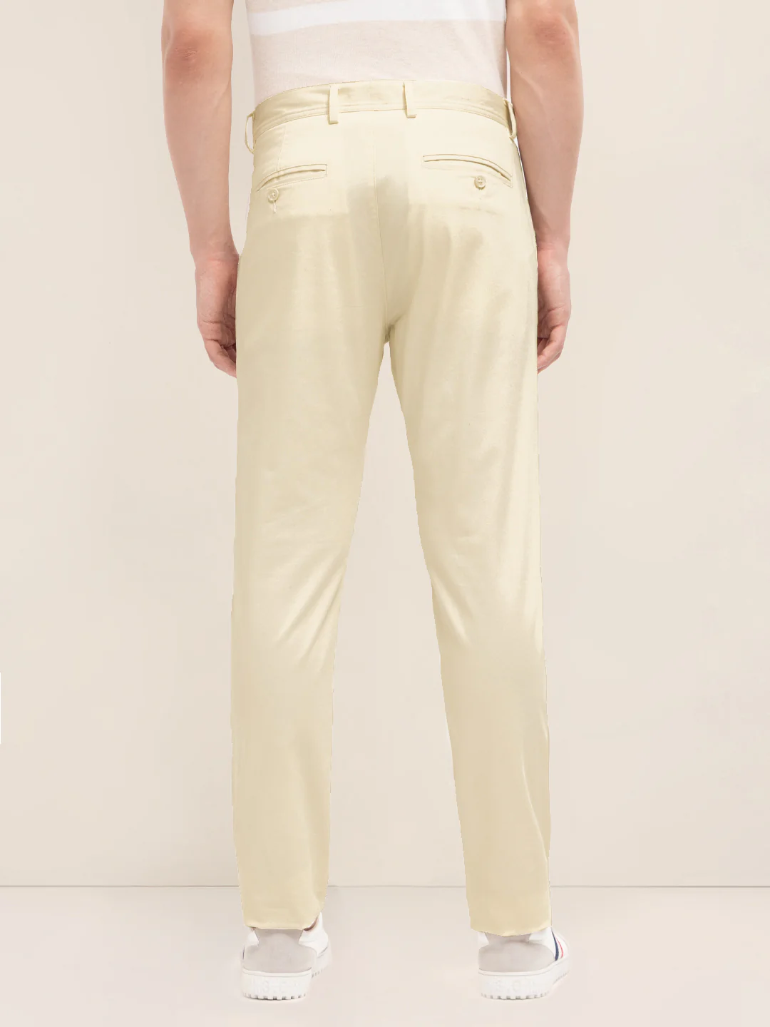 Men Solid Cotton Casual Trouser - Image 2
