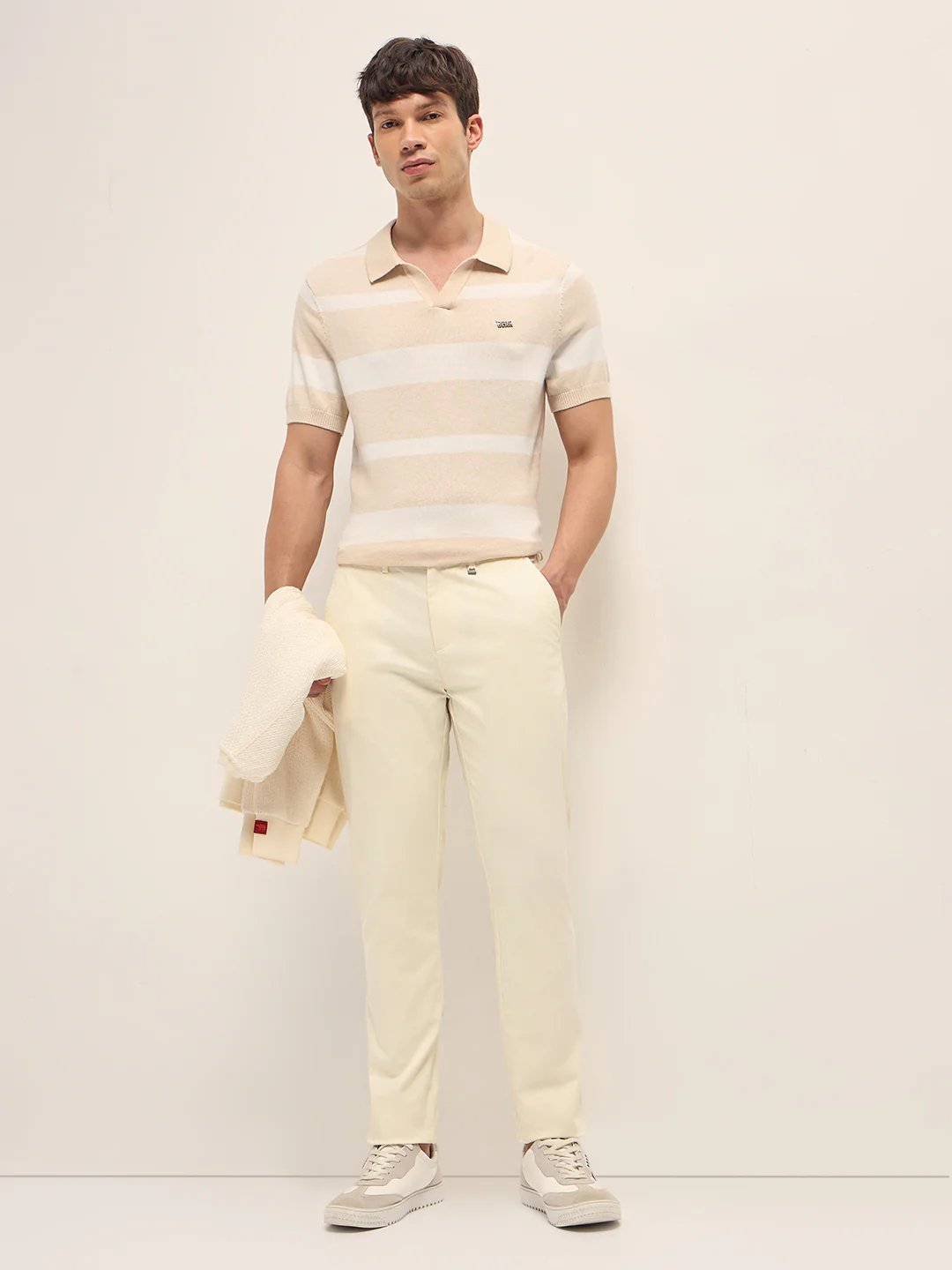 Men Solid Cotton Casual Trouser - Image 4