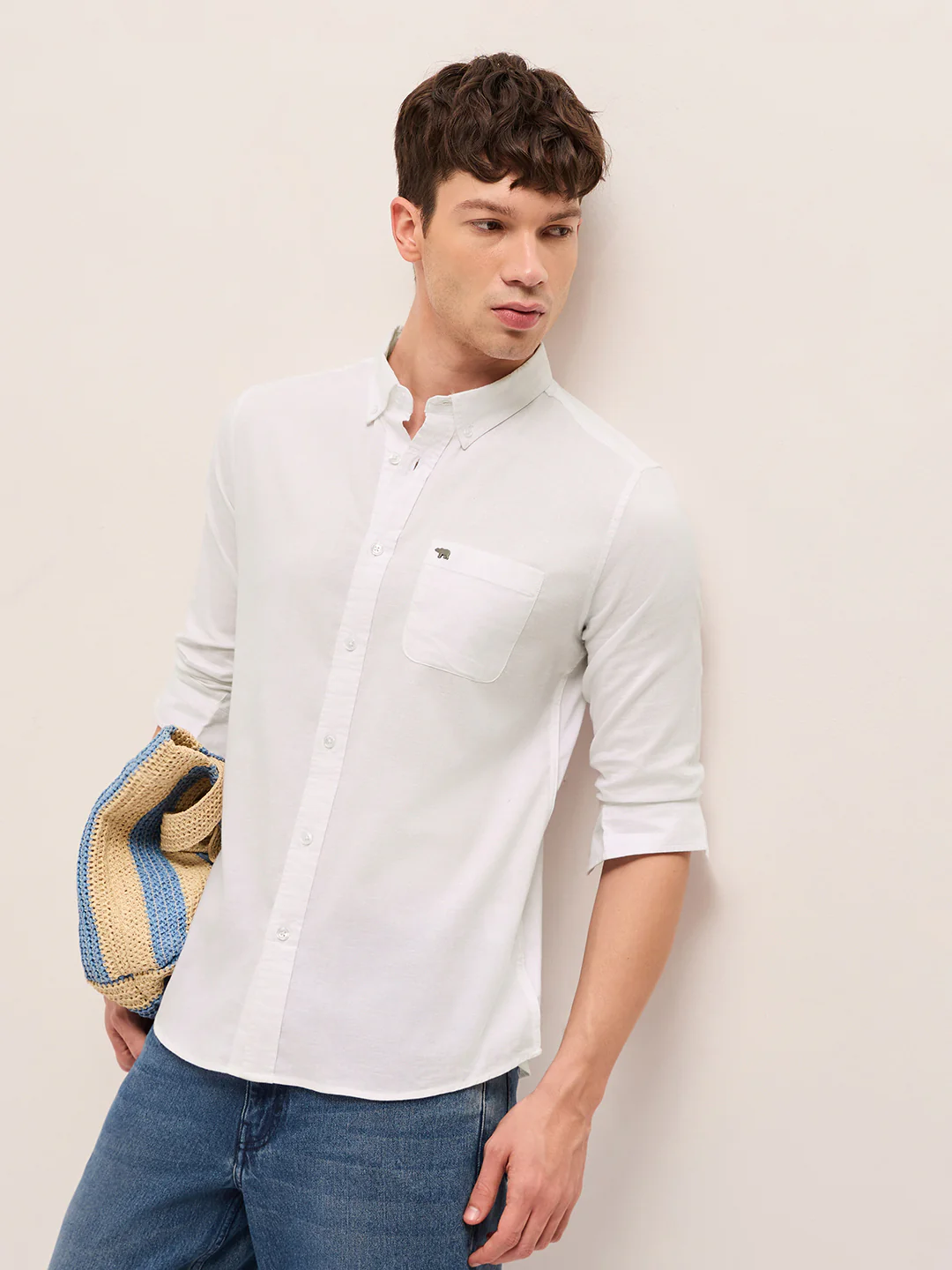 Men Solid Cotton Linen Casual Shirt