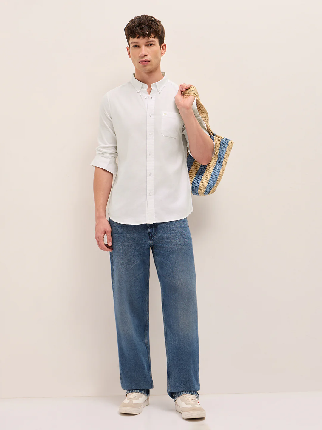 Men Solid Cotton Linen Casual Shirt - Image 4