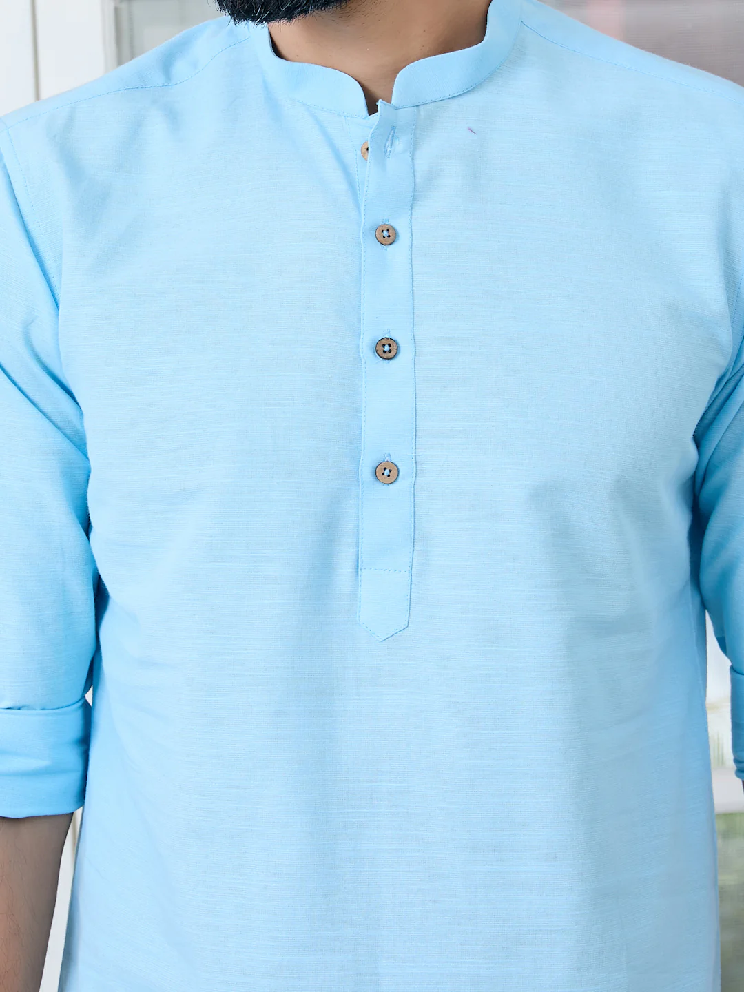 Men Solid cotton Short Kurta - Image 2