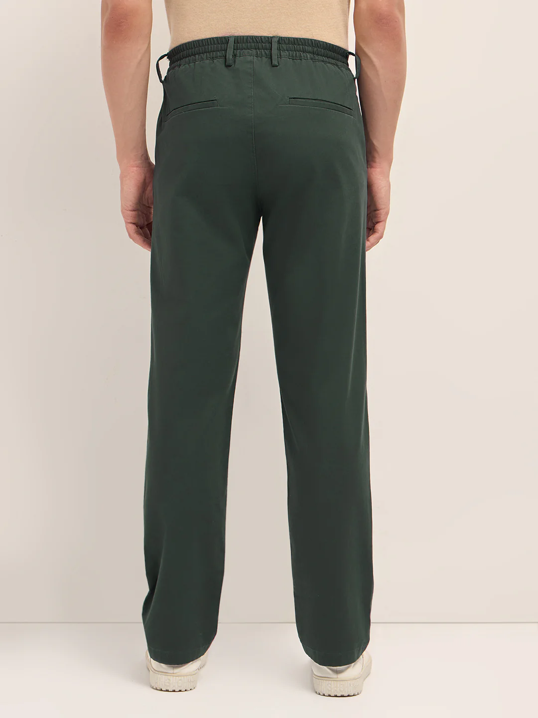 Men Solid Cotton Smart Fit Casual Trouser - Image 2