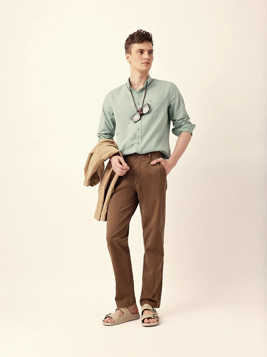 Men Solid Formal Trouser - Image 2