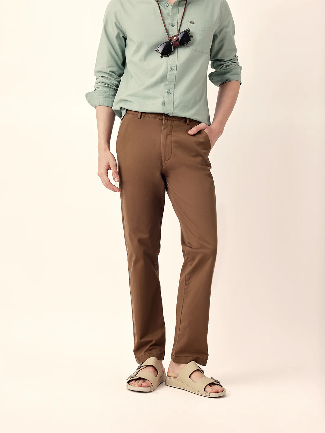 Men Solid Formal Trouser - Image 3