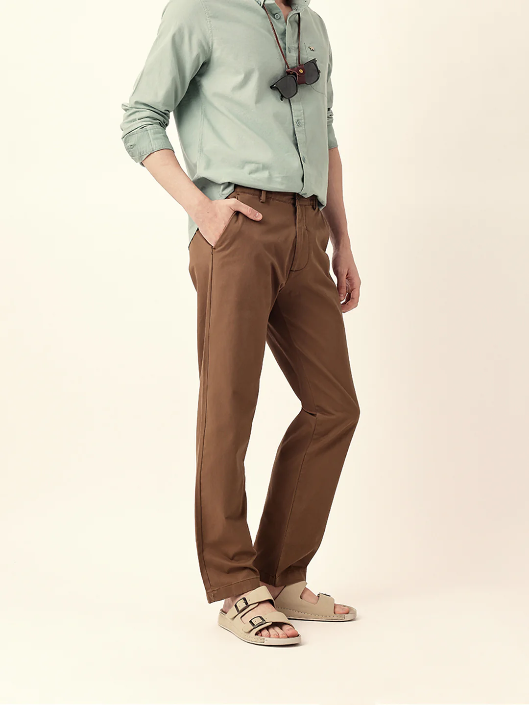 Men Solid Formal Trouser - Image 5