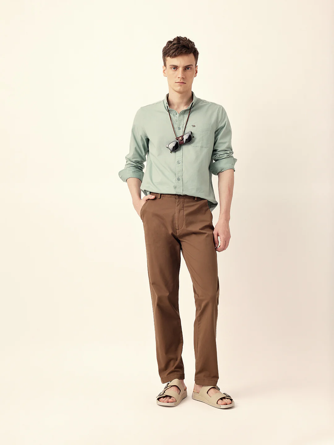 Men Solid Formal Trouser - Image 7