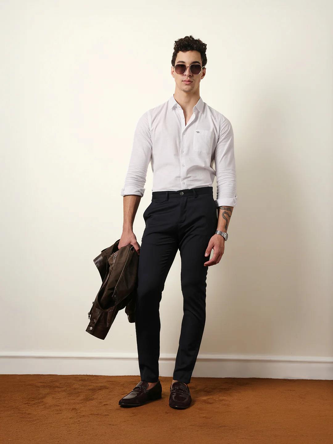 Men Solid Formal Trouser - Image 2
