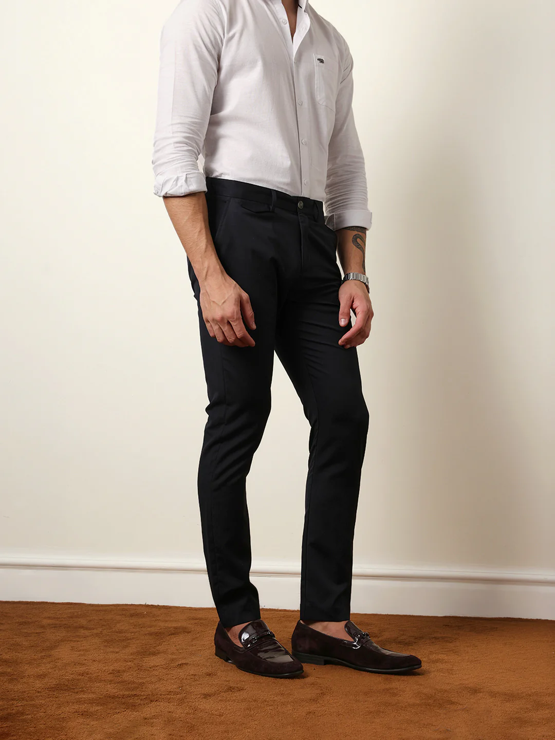 Men Solid Formal Trouser - Image 5