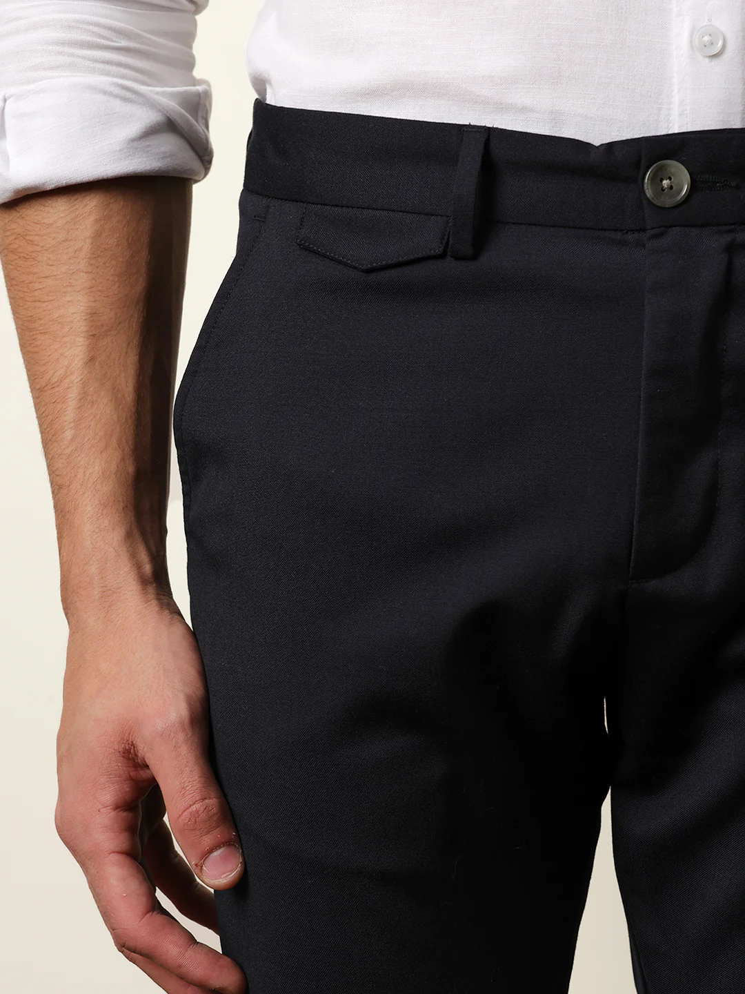 Men Solid Formal Trouser - Image 6