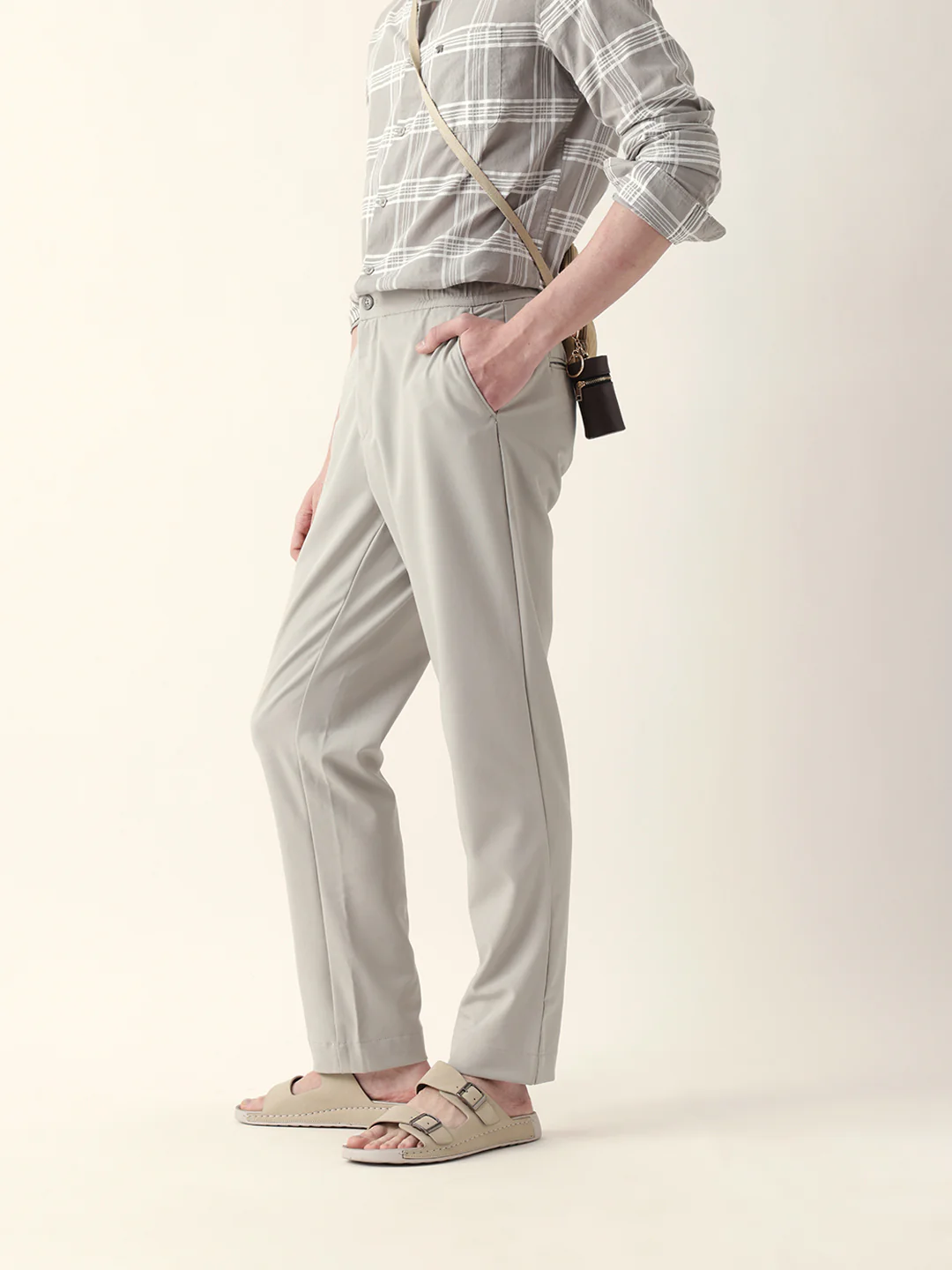 Men Solid Formal Trouser - Image 2